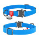 Collar Waudog Waterproof - ошейник для собак водостойкий с QR паспортом, металлическая пряжка-фастекс, голубой