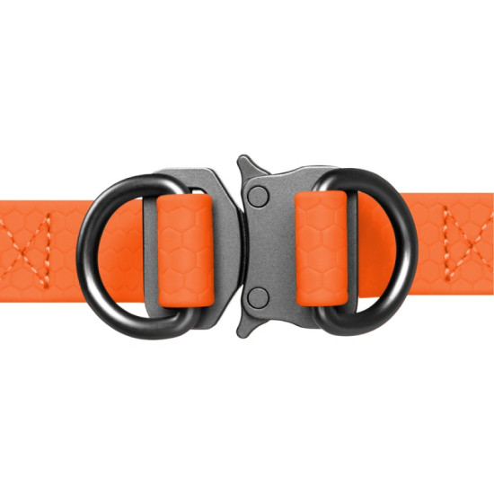 Collar Waudog Waterproof - шлея для собак водостойкая, с QR-паспортом, металлическая пряжка-фастекс, оранжевая