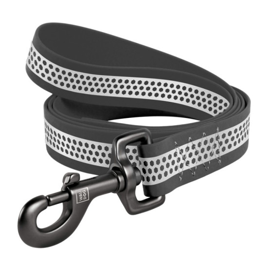 Collar Waudog Waterproof - повідець для собак водостійкий світловідбиваючий чорний
