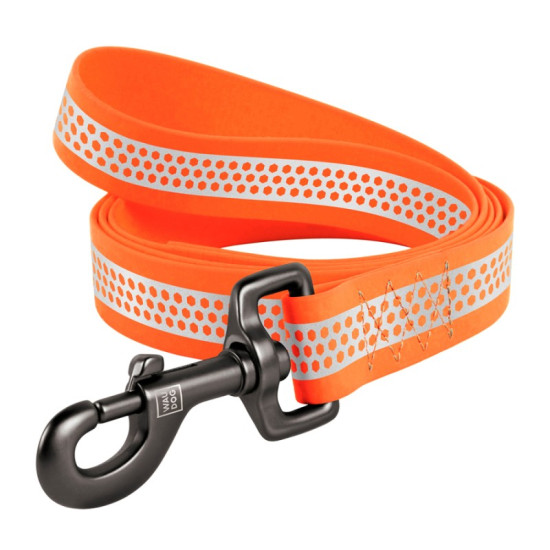 Collar Waudog Waterproof - поводок для собак водостойкий светоотражающий оранжевый