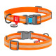 Collar Waudog Waterproof - ошейник для собак водостойкий с QR паспортом, пластиковый фастекс, светоотражающий, оранжевый