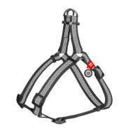 Collar Waudog Waterproof - шлея для собак водостійка, з QR-паспортом, світловідбиваюча, металева пряжка-фастекс, чорна