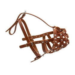 Collar - намордник для собак шкіряний твердий, для боксерів, обхват морди 38 см, довжина 5 см