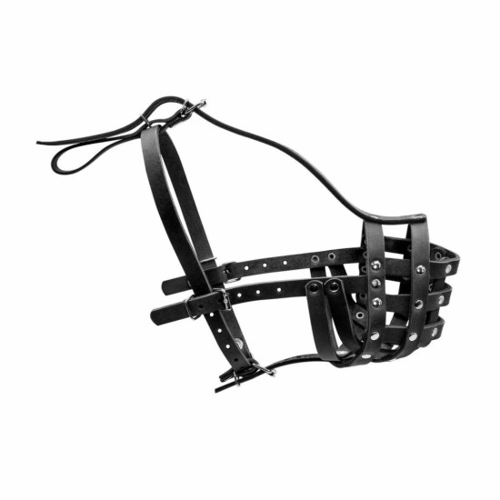 Collar - намордник для собак кожаный твёрдый, для ротвейлеров, обхват морды 38 см, длина 8 см