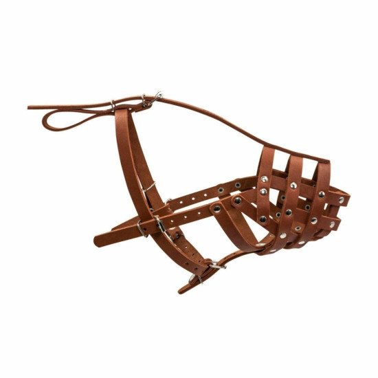 Collar - намордник для собак шкіряний твердий, для добермана, вівчарки, сетер, обхват морди 32 см, довжина 11 см