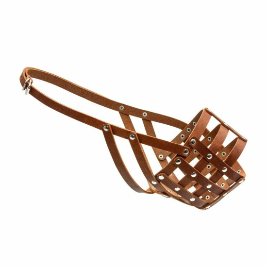 Collar - намордник для собак шкіряний м'який, для кавказької вівчарки, московської сторожової, ньюфаундленду, обхват морди 40 см, довжина 11 см