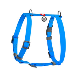 Collar Waudog Waterproof - шлея для собак анатомическая Н-подобная водостойкая, с QR-паспортом, пластиковая пряжка-фастекс, голубая