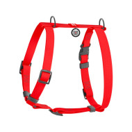 Collar Waudog Waterproof - шлея для собак анатомічна Н-подібна водостійка, з QR-паспортом, пластикова пряжка-фастекс, червона