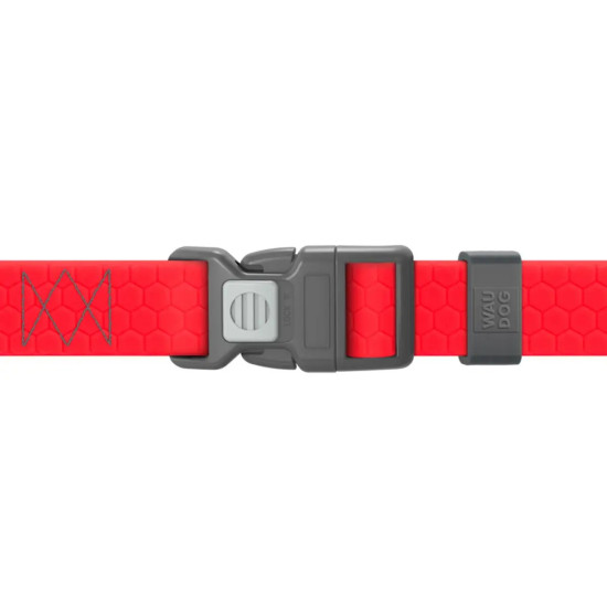 Collar Waudog Waterproof - шлея для собак анатомічна Н-подібна водостійка, з QR-паспортом, пластикова пряжка-фастекс, червона