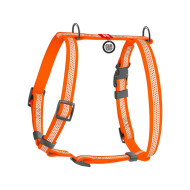 Collar Waudog Waterproof - шлея для собак анатомічна Н-подібна водостійка світловідбиваюча, з QR-паспортом, пластикова пряжка-фастекс, помаранчева