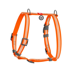 Collar Waudog Waterproof - шлея для собак анатомическая Н-подобная водостойкая светоотражающая, с QR-паспортом, пластиковая пряжка-фастекс, оранжевая