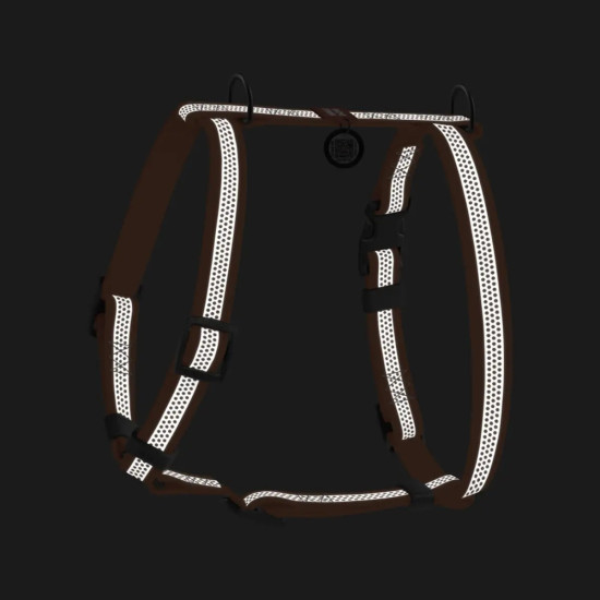 Collar Waudog Waterproof - шлея для собак анатомическая Н-подобная водостойкая светоотражающая, с QR-паспортом, пластиковая пряжка-фастекс, оранжевая