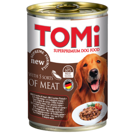 Tomi - консервований корм для собак, з ягням, куркою, індичкою та кроликом