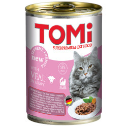 Tomi - консервований корм для котів, з телятиною, шматочки в соусі