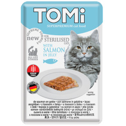 Tomi - консервований корм для котів, з лососем, шматочки у желе