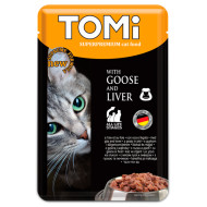 Tomi - консервований корм для котів, з гусаком та печінкою, шматочки в соусі