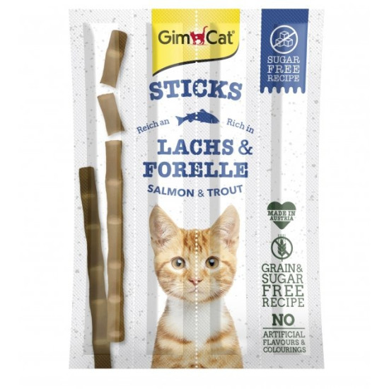 GimCat Sticks - лакомство для кошек, с лососем и форелью