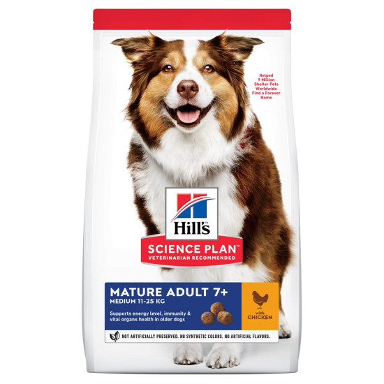 Hills Canine Mature Adult 7+ Medium (Хиллс) - пожилые собаки средних пород, с курицей