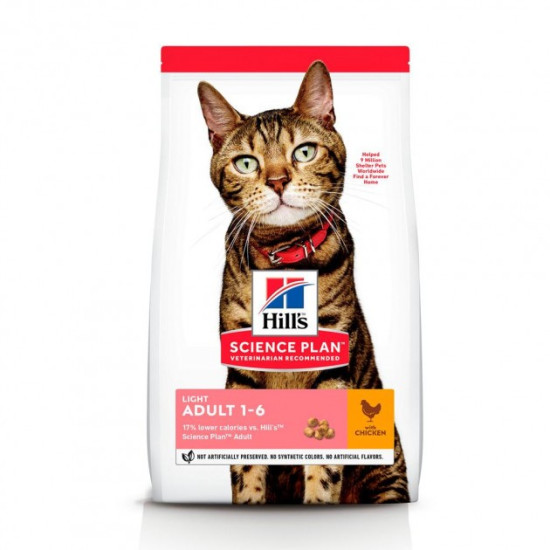 Hills Feline Adult Light Chicken (Хиллс) - взрослые кошки, склонные к набору веса, с курицей