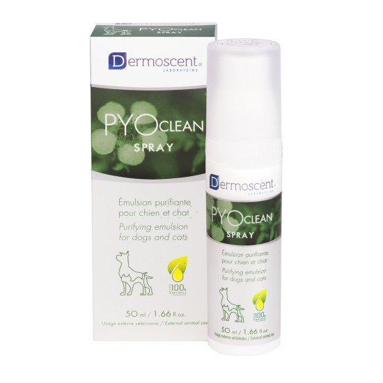 Dermoscent PYOclean Spray (Дермосент ПіоКлін) - спрей очищувальний для котів і собак у разі шкірних інфекцій