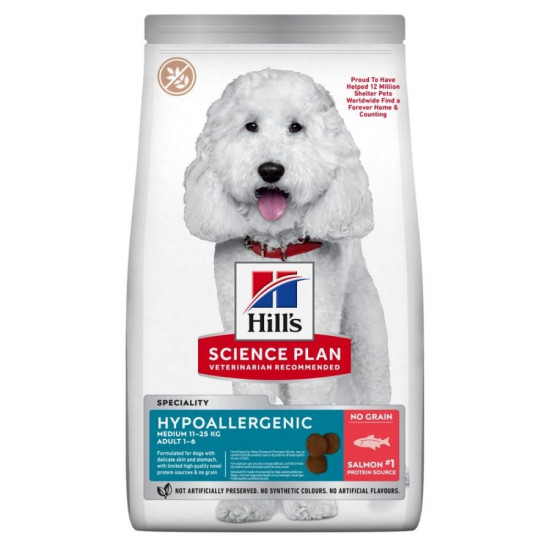Hills Canine Adult Medium Hypoallergenic (Хиллс) - взрослые собаки средних пород, склонные к аллергии, с лососем