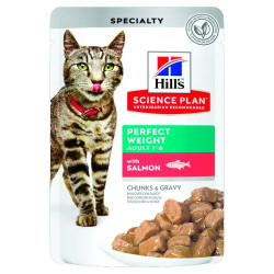 Hill's Adult Perfect Weight with Salmon - консервований корм для котів, для зниження ваги, з лососем, шматочки в соусі