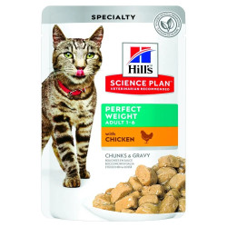 Hill's Adult Perfect Weight with Chicken - консервований корм для котів, для зниження ваги, з куркою, шматочки в соусі