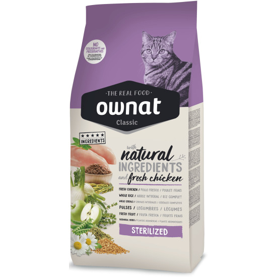 Ownat Classic Cat Adult Sterilized (Овнат) - дорослі стерилізовані коти, з куркою