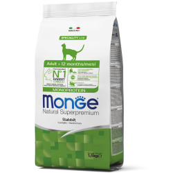 Monge Cat Natural Superpremium Monoprotein Rabbit (Монж Натурал) - дорослі коти, з кроликом