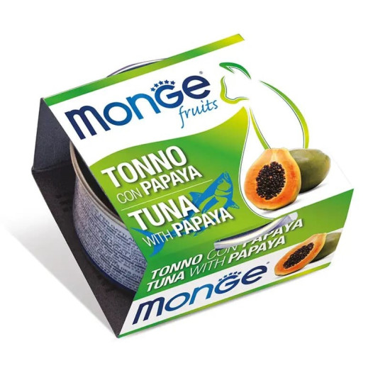 Monge Cat Fruits Tuna with Papaya (Монж Фрутс) - консервований корм для котів, з тунцем, шматочки в соусі