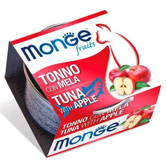Monge Cat Fruits Tuna with Apple (Монж Фрутс) - консервований корм для котів, з тунцем, шматочки в соусі