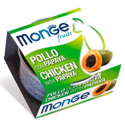 Monge Cat Fruits Chicken with Papaya (Монж Фрутс) - консервований корм для котів, з куркою, шматочки в соусі