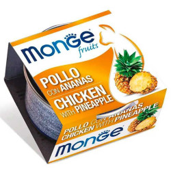 Monge Cat Fruits Chicken with Pineapple (Монж Фрутс) - консервований корм для котів, з куркою, шматочки в соусі