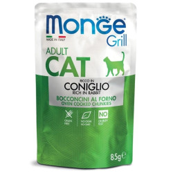 Monge Cat Grill Adult Rabbit (Монж Гріл)  - консервований корм для котів, з кроликом, шматочки у желе