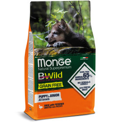 Monge BWild Grain Free Puppy & Junior (Монж БіВайлд) - цуценята всіх порід, з качкою