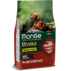 Monge BWild Grain Free All Breeds Adult Lamb (Монж БіВайлд) - дорослі собаки середніх та великих порід, з ягням