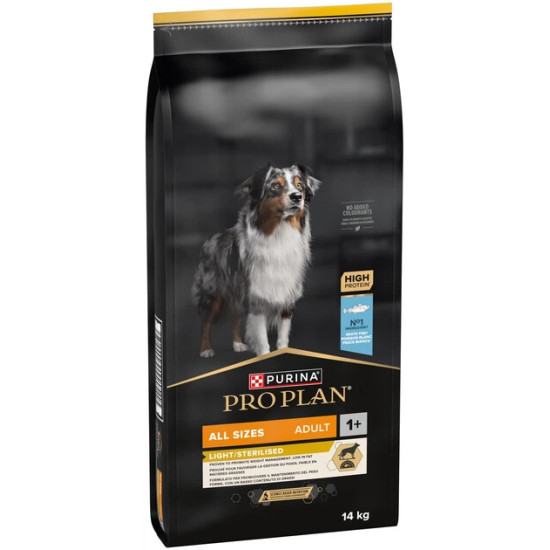 Pro Plan Adult Light and Sterilised White Fish - дорослі стерилізовані собаки, з білою рибою
