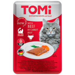 Tomi - консервированный корм для кошек, с говядиной, кусочки в желе