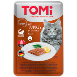 Tomi - консервований корм для котів, з індичкою, шматочки у желе