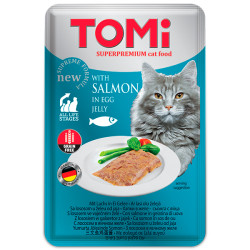 Tomi - консервований корм для котів, з лососем, шматочки у желе