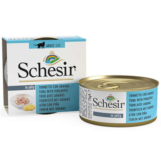 Schesir Tuna with Pineapple (Шезир) - консервированный корм для кошек, с тунцом и ананасами в желе