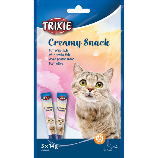 Trixie Creamy Snack White Fish  - ласощі для котів, крем з тунцем та лососем