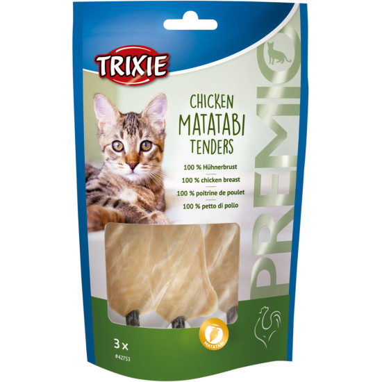 Trixie Premio Chicken Matatabi Tenders - ласощі для котів, куряче філе з мататабі