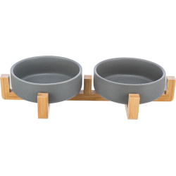Trixie Bowl Set - миски керамические на бамбуковой подставке