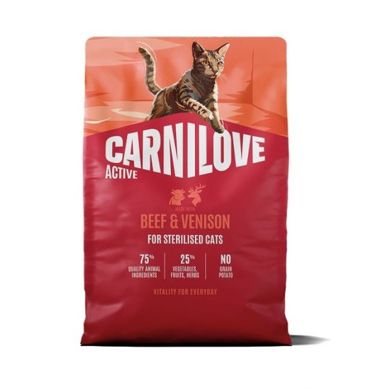 Carnilove Cat Active Beef & Venison Sterilised (Карнілав) - дорослі стерилізовані кішки, з яловичиною та оленіною