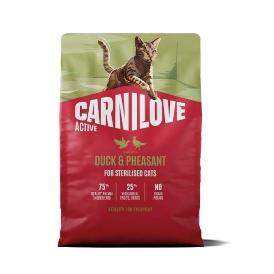 Carnilove Cat Active Duck & Pheasant Sterilised (Карнілав) - дорослі стерилізовані кішки, з качкою та фазаном