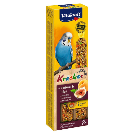 Vitakraft Kracker Original (Вітакрафт) - ласощі для хвилястих папуг, крекер з інжиром та абрикосами