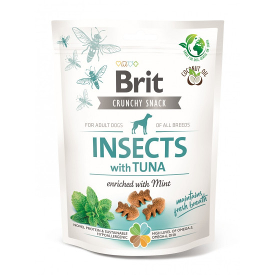 Brit Care Dog Crunchy Cracker Insects - лакомство для собак, для свежего дыхания, с тунцом и протеином насекомых