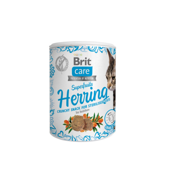Brit Care Cat Snack Superfruits Herring - ласощі для стерилізованих котів, з оселедцем