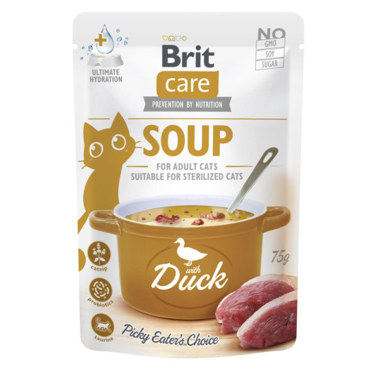 Brit Care Soup (Брит Кеир) - консервированный корм для кошек, с уткой, суп